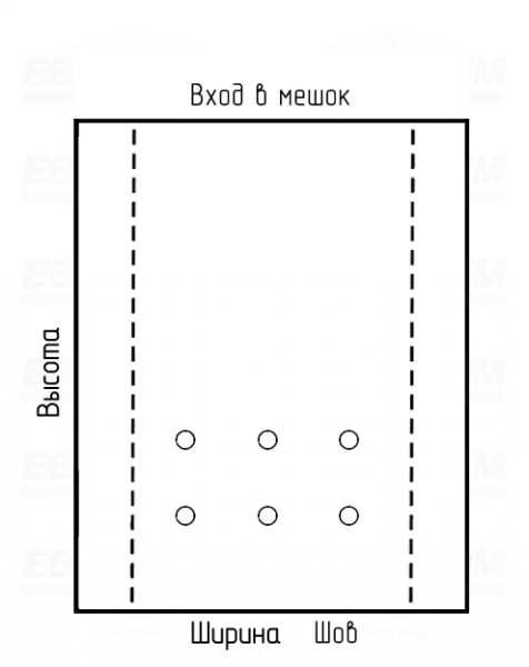 Мешок ПВД 40мкм 600x800мм пробивные отверстия, фальцы 200+200мм