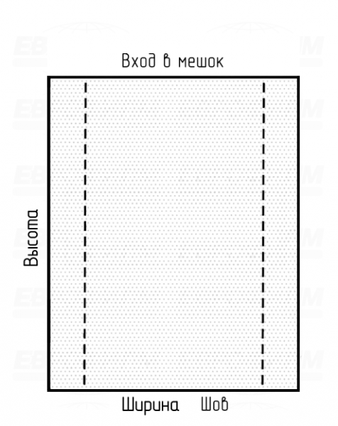 Мешок ПСД 100мкм 380x1100мм фальцы 160+160мм с микроперфорацией